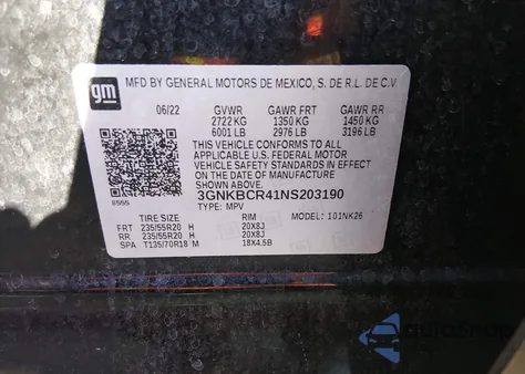 2022 Chevrolet Blazer Fwd 2Lt z USA, uszkodzony, nr VIN 3GNKBCR41NS203190